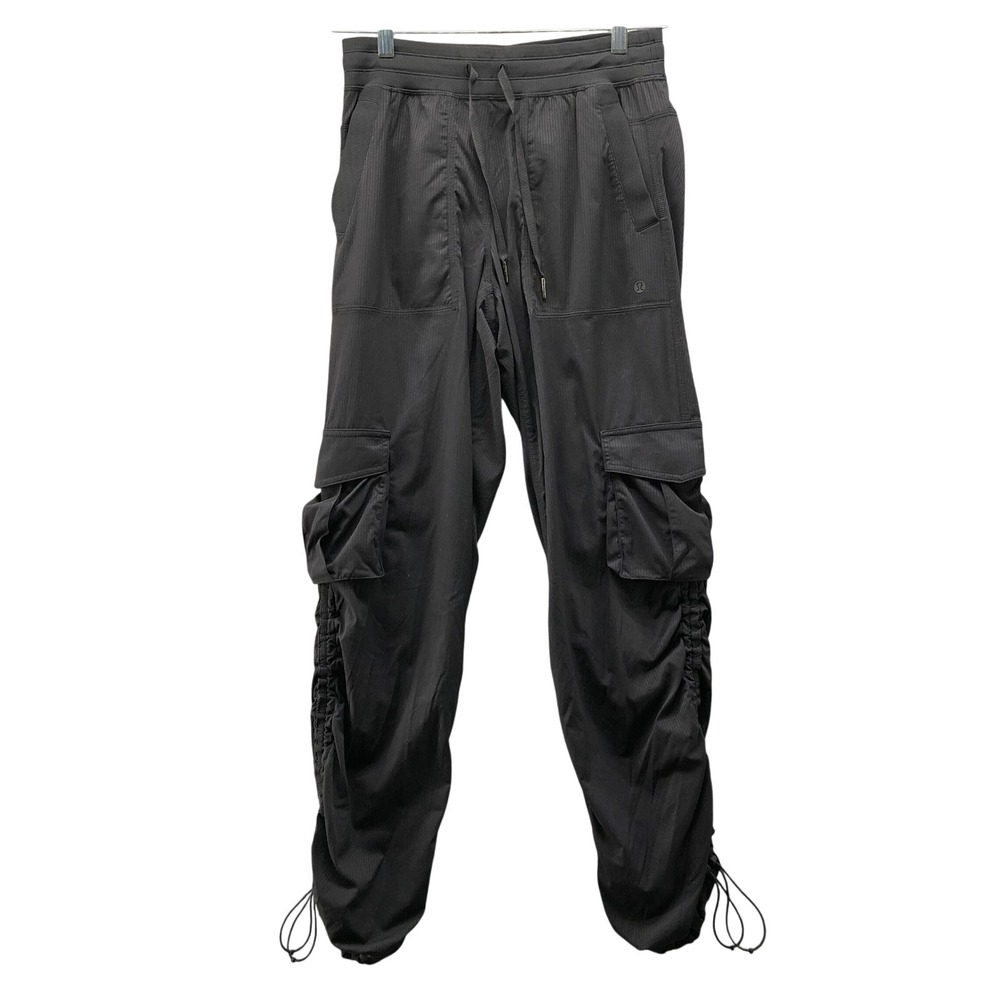 Lululemon Dance Studio Relaxed Mid Rise Cargo Pants Black Cinch Hem Womens XS